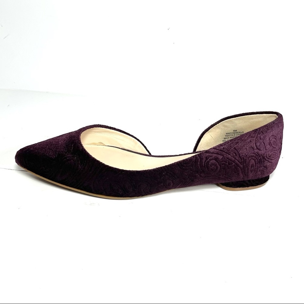 Nine West Women’s D’orsay Flats Pointed Toe‎ Purple Velvet Size 8M